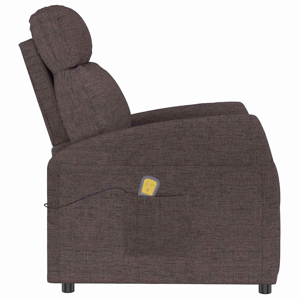 Massage Chair Dark Brown Fabric