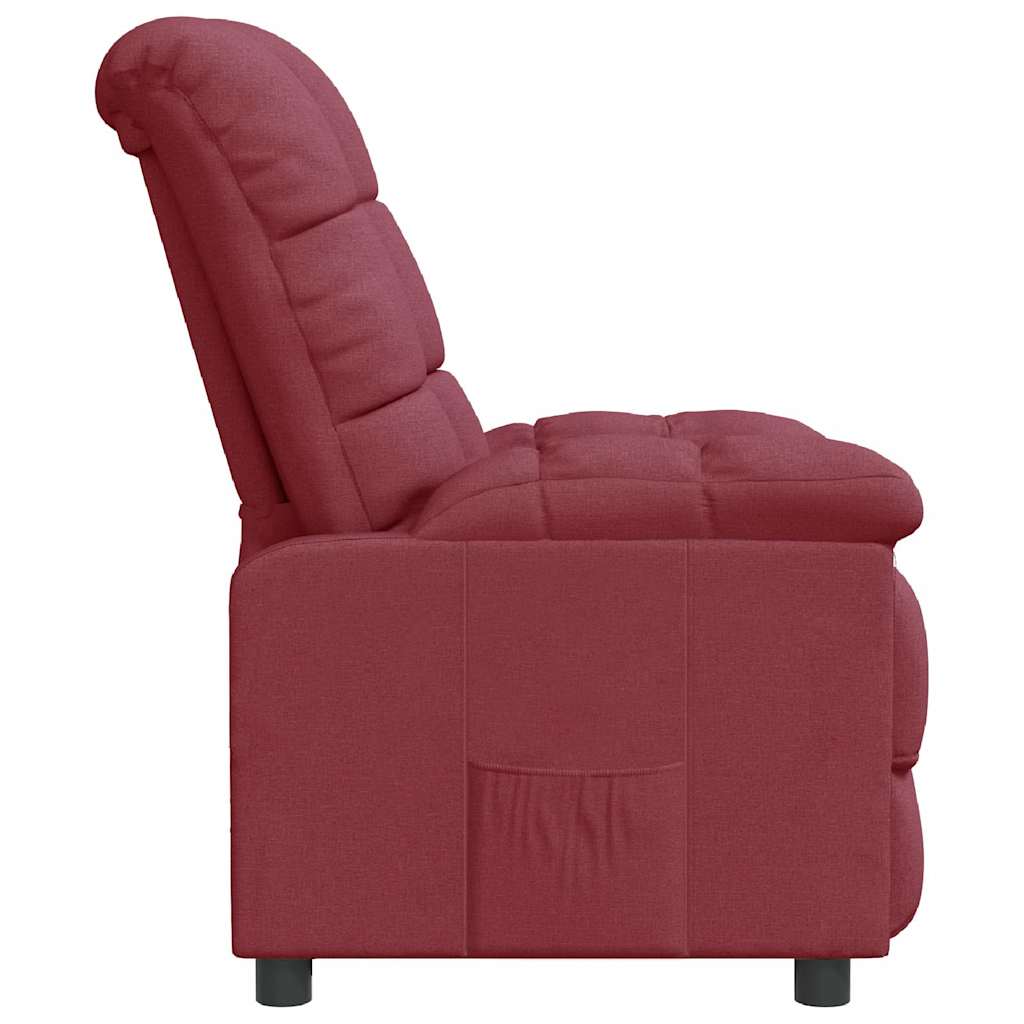 Recliner Chair Wine Red Fabric