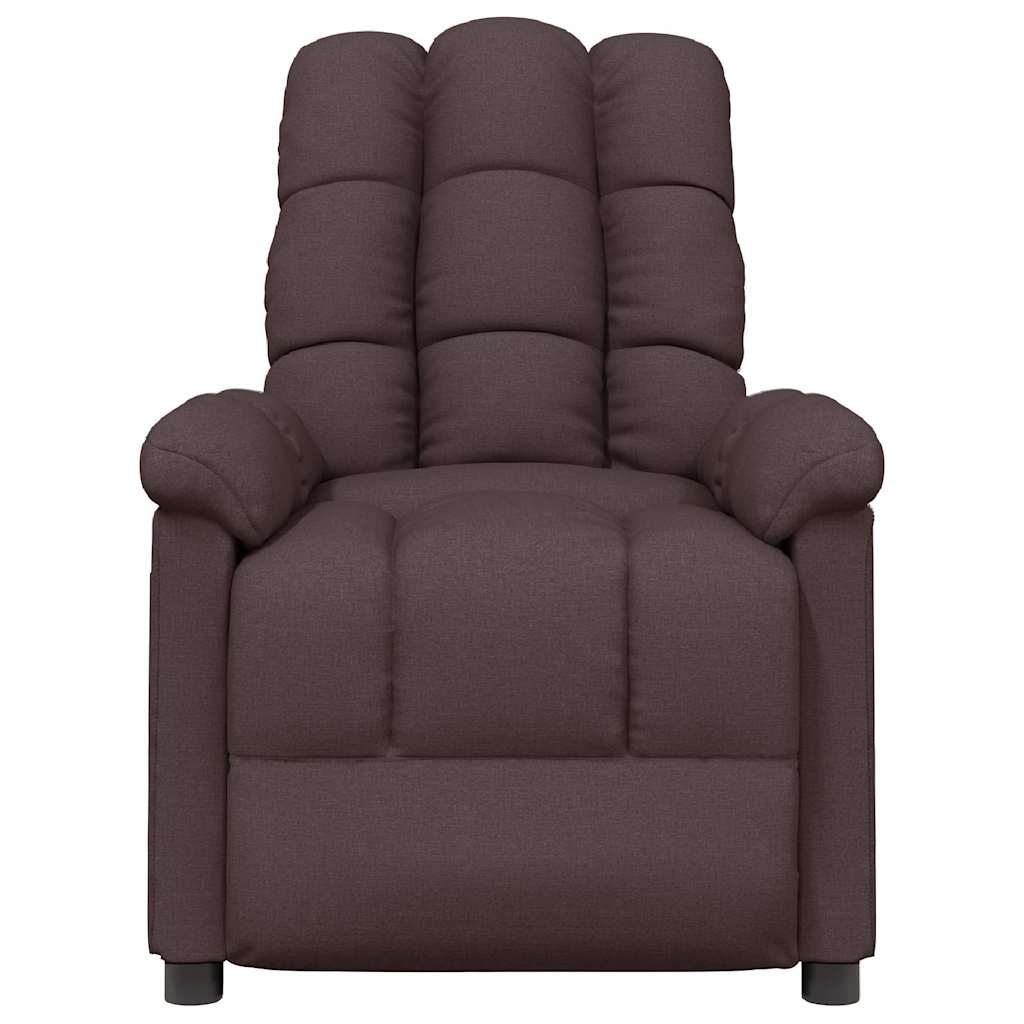 Recliner Chair Dark Brown Fabric