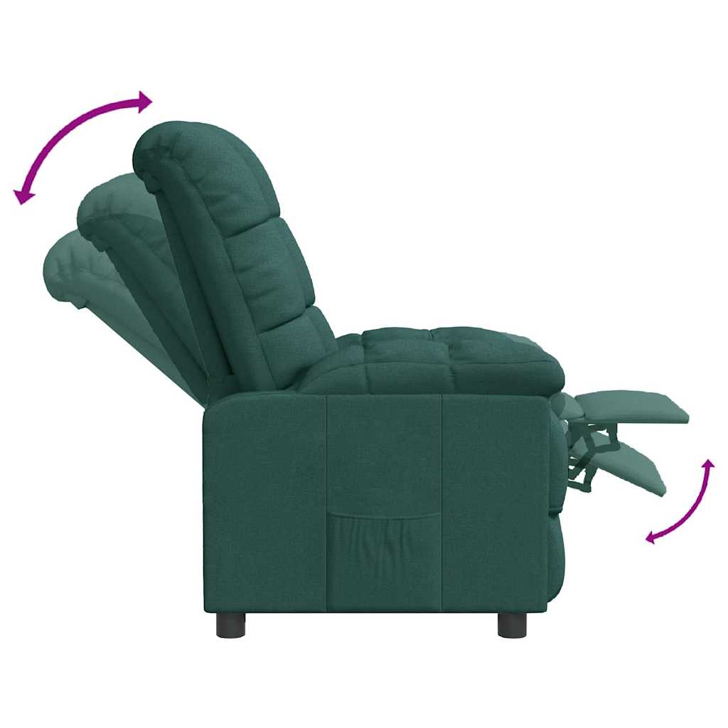 Recliner Chair Dark Green Fabric