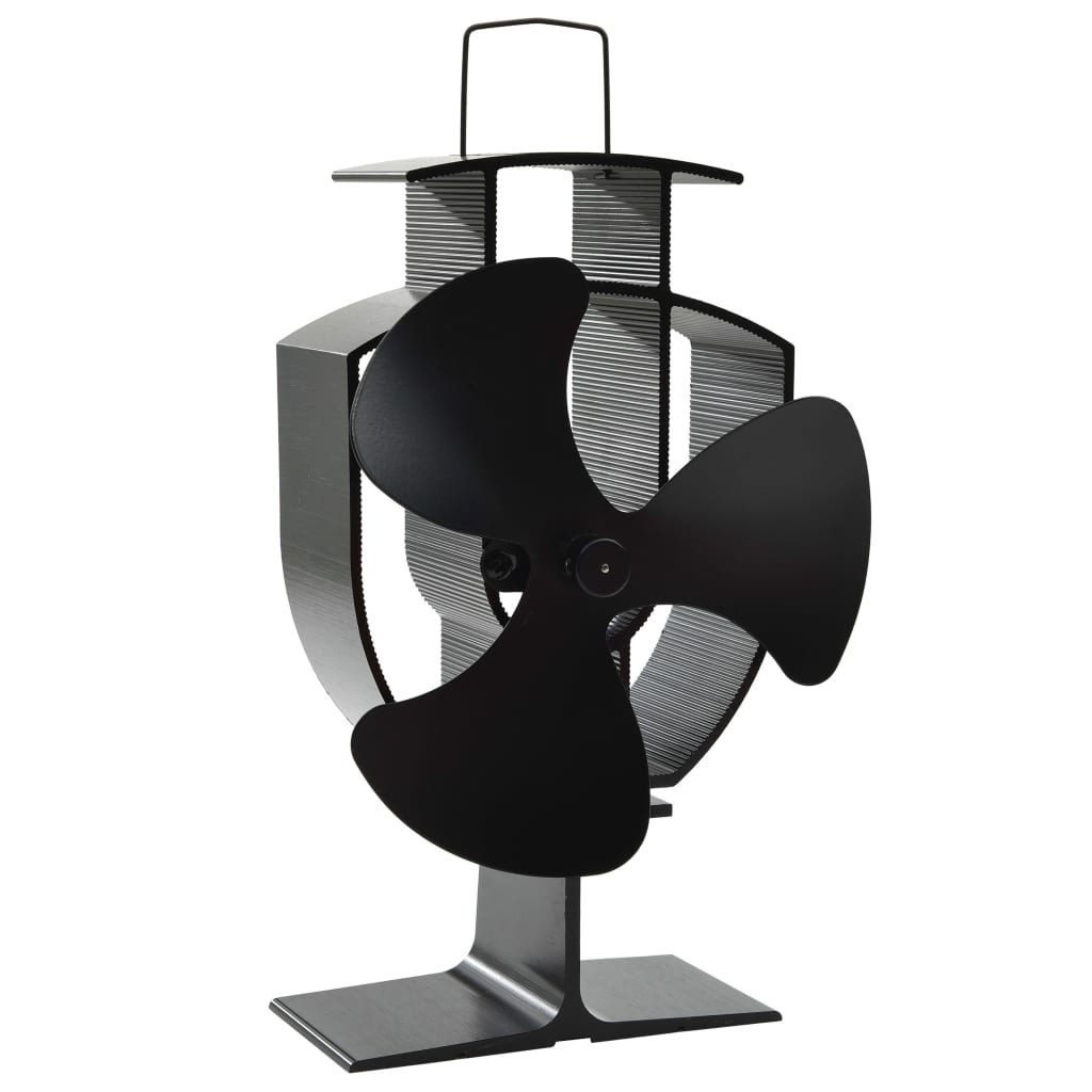 Heat Powered Stove Fan 3 Blades Black