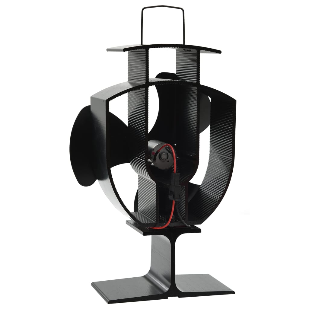 Heat Powered Stove Fan 3 Blades Black