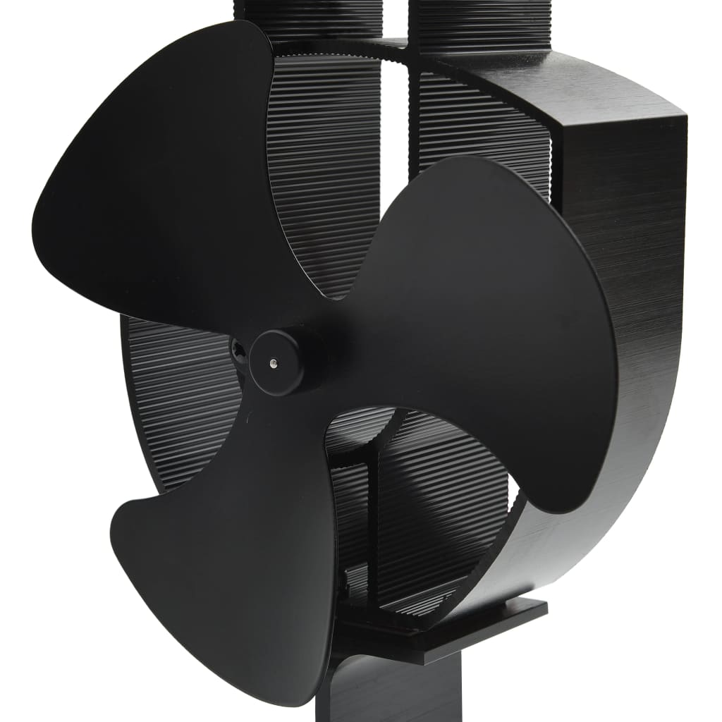 Heat Powered Stove Fan 3 Blades Black