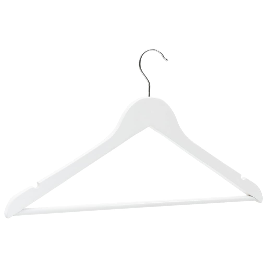 50 pcs Clothes Hanger Set Non-slip White Hardwood
