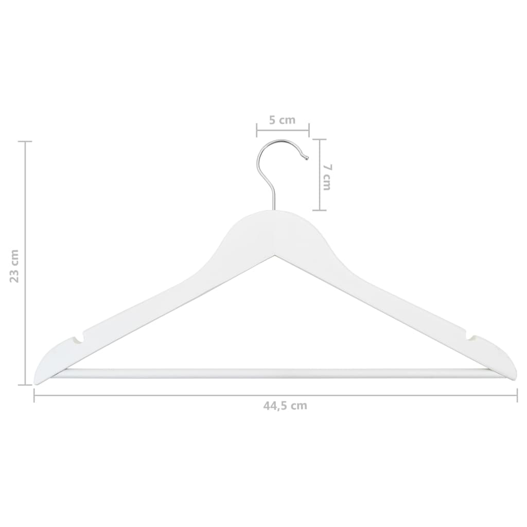 50 pcs Clothes Hanger Set Non-slip White Hardwood