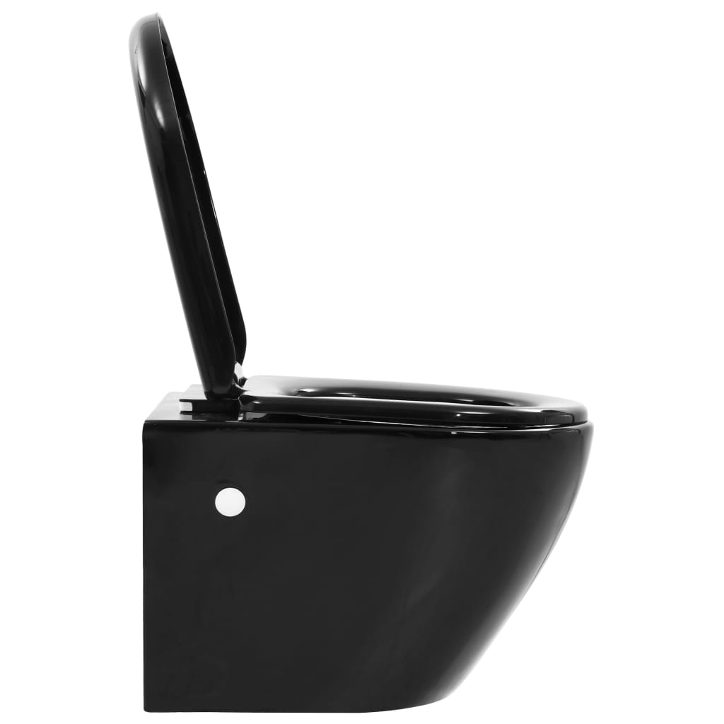 Wall Hung Toilet with Concealed Cistern Ceramic Black