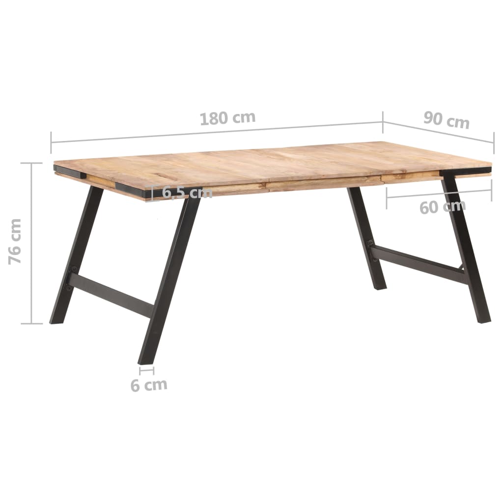 vidaXL Dining Table 180x90x76 cm Solid Mango Wood