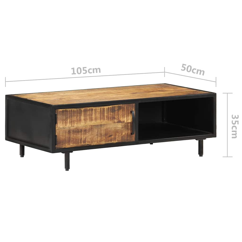 288471 vidaXL Coffee Table 105x50x35 cm Rough Mango Wood