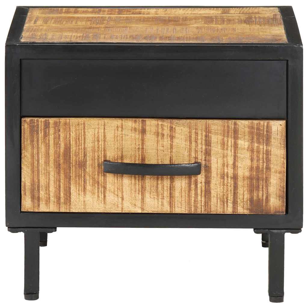 288472 vidaXL Bedside Cabinet 40x40x35 cm Rough Mango Wood