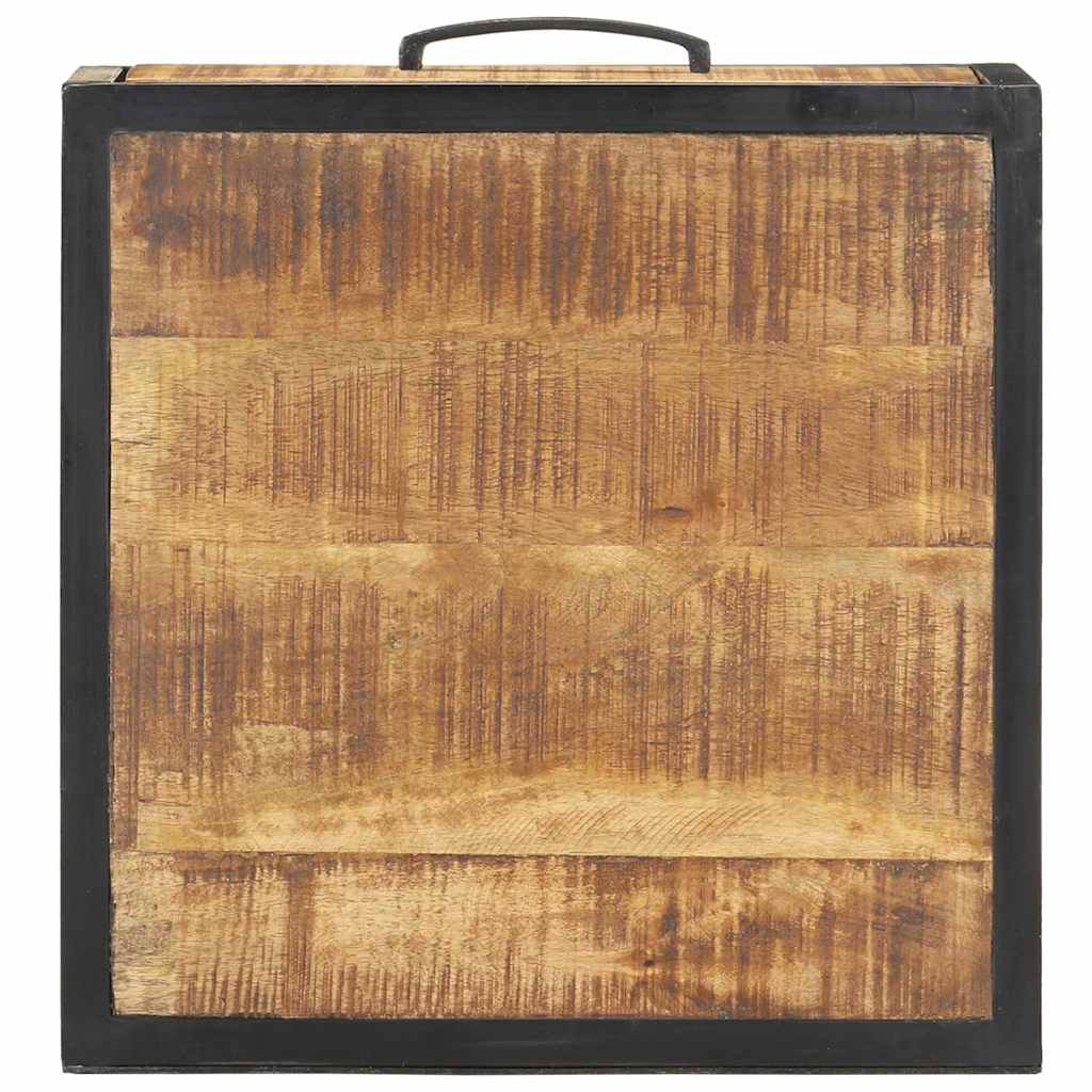 288472 vidaXL Bedside Cabinet 40x40x35 cm Rough Mango Wood