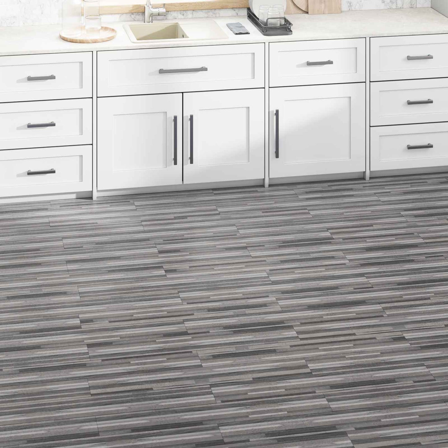 Flooring Planks 5.02 m² 36 pcs PVC Striped grey