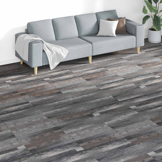 Flooring Planks 18 pcs Grey 5.26 m² PVC