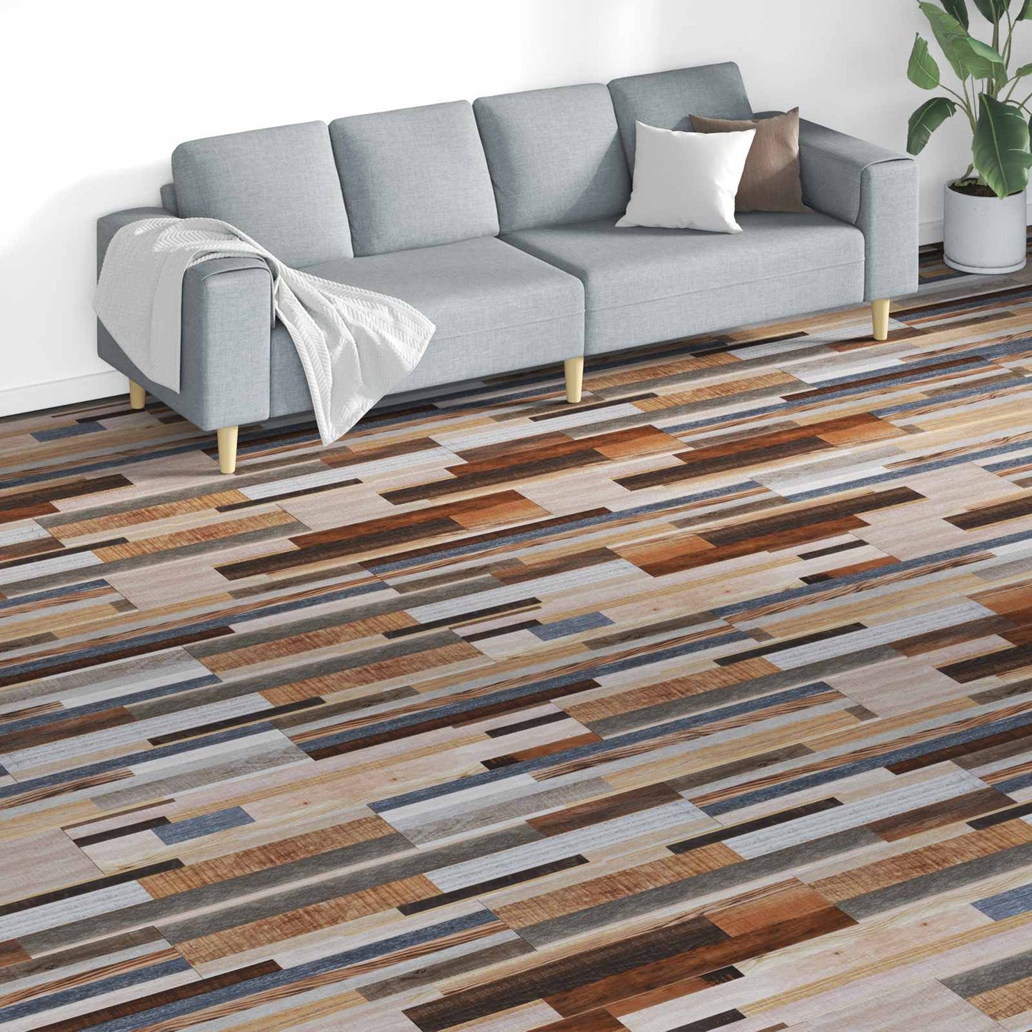 Flooring Planks 18 pcs Multicolour 5.26 m² PVC