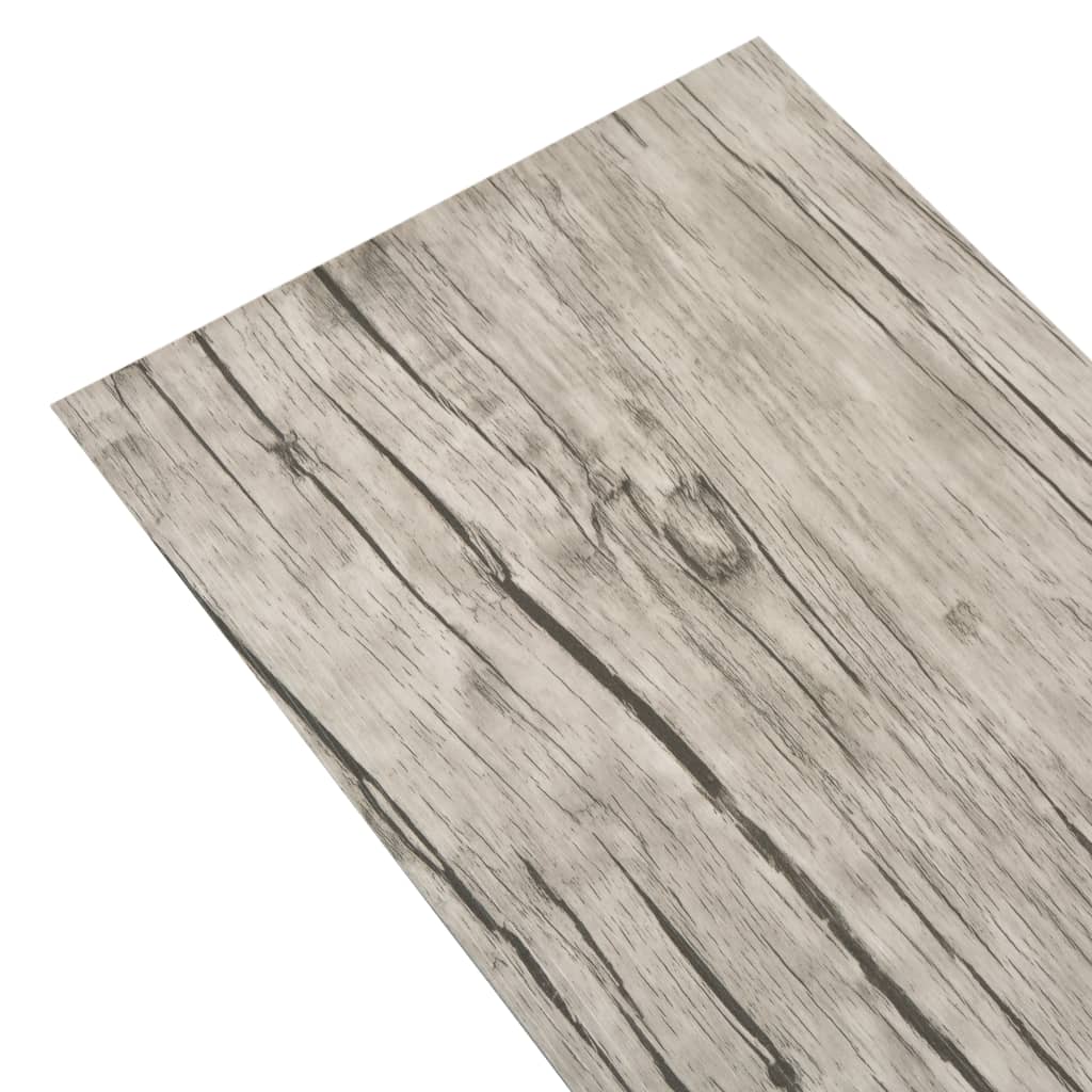 vidaXL Non Self-adhesive PVC Flooring Planks 4.46 m² 3 mm Light Grey