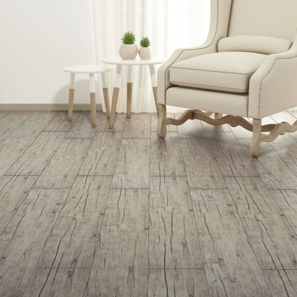 vidaXL Non Self-adhesive PVC Flooring Planks 4.46 m² 3 mm Light Grey