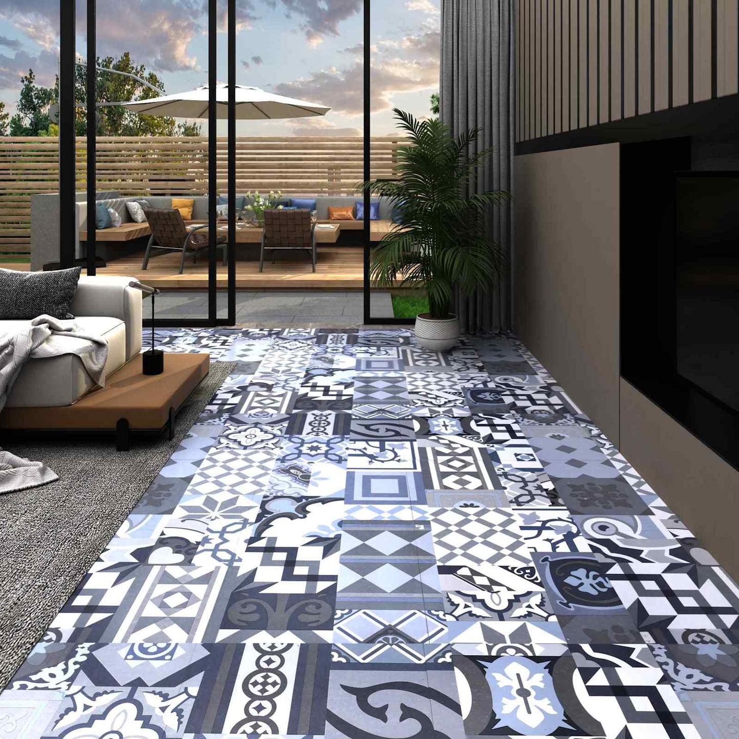 Flooring Planks 5.11 m² 55 pcs PVC Coloured pattern
