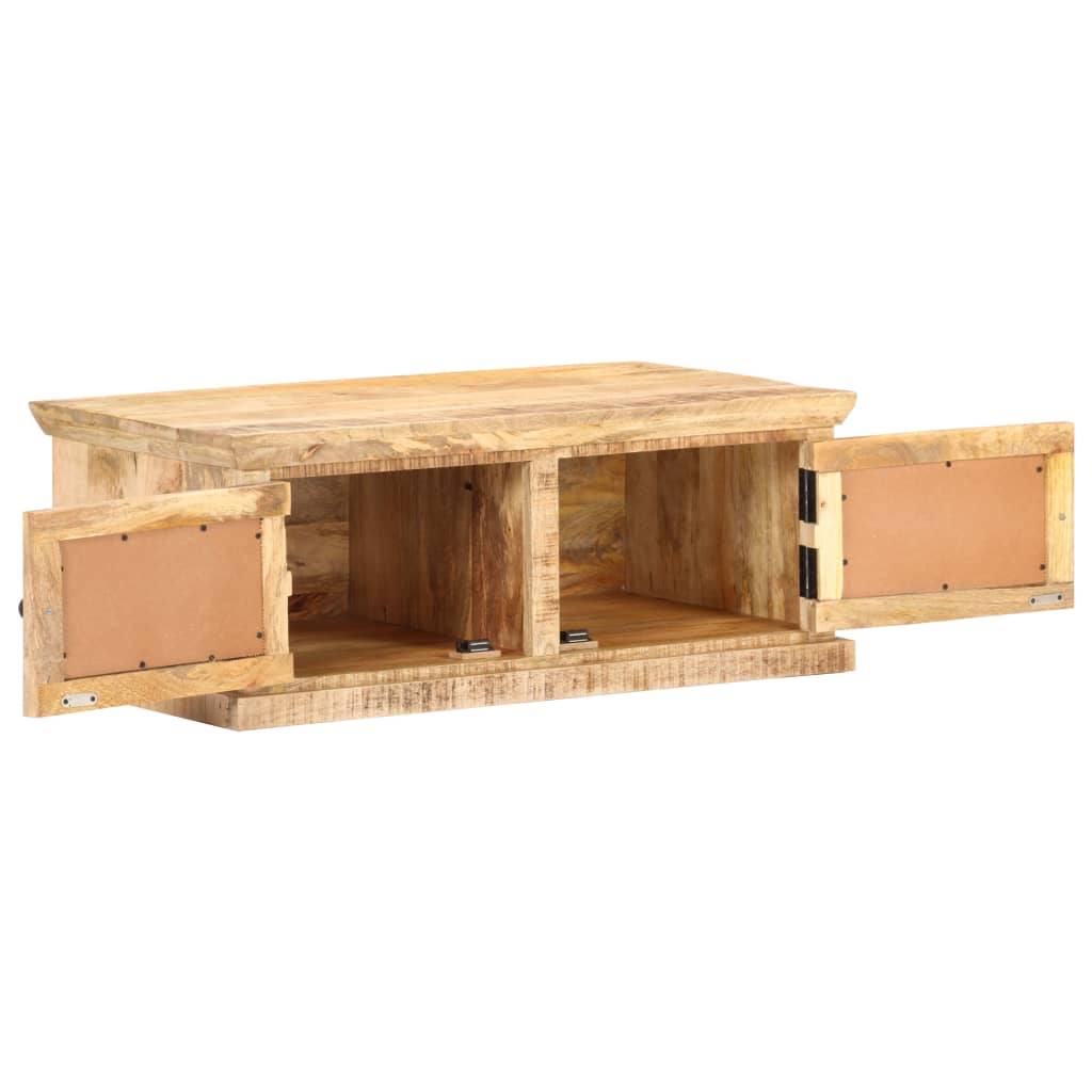 289089 vidaXL Coffee Table 90x50x35 cm Solid Mango Wood and Natural Cane
