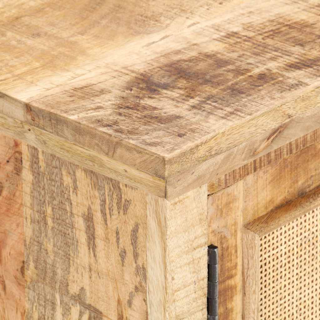 289089 vidaXL Coffee Table 90x50x35 cm Solid Mango Wood and Natural Cane