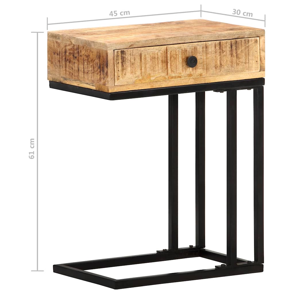 289091 vidaXL U-Shaped Side Table 45x30x61 cm Solid Mango Wood