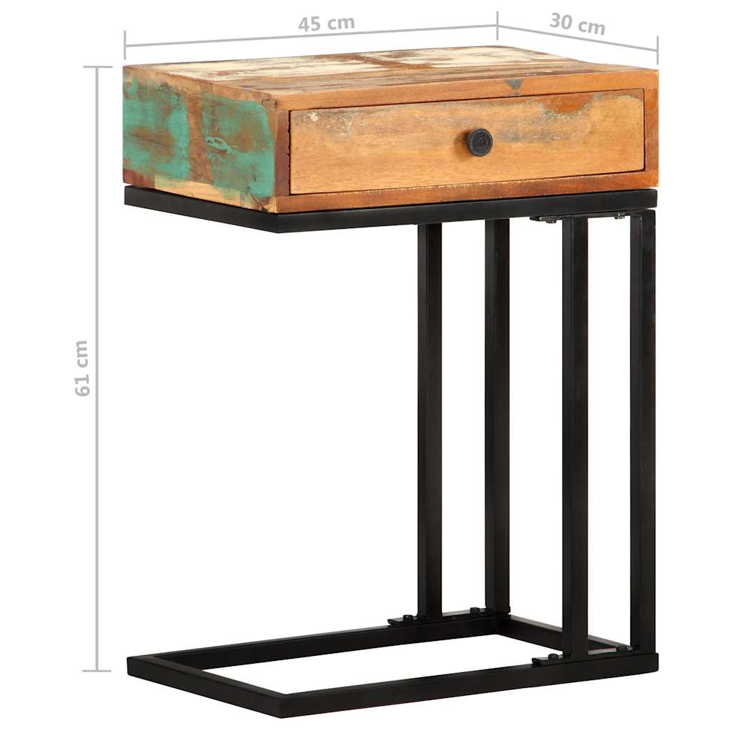 289092 vidaXL U-Shaped Side Table 45x30x61 cm Solid Reclaimed Wood
