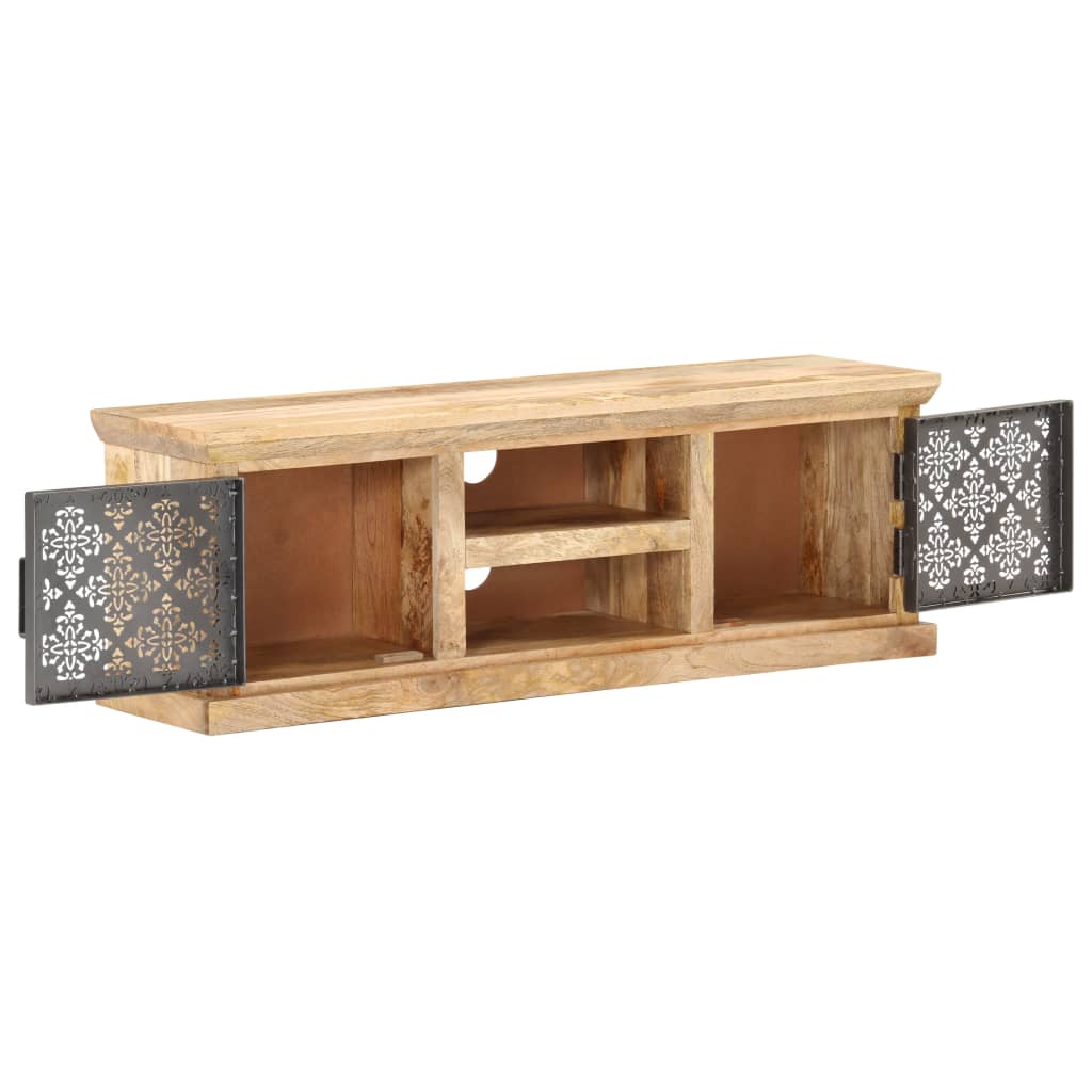 TV Cabinet with Steel Doors 120x30x40cm Solid Mango Wood