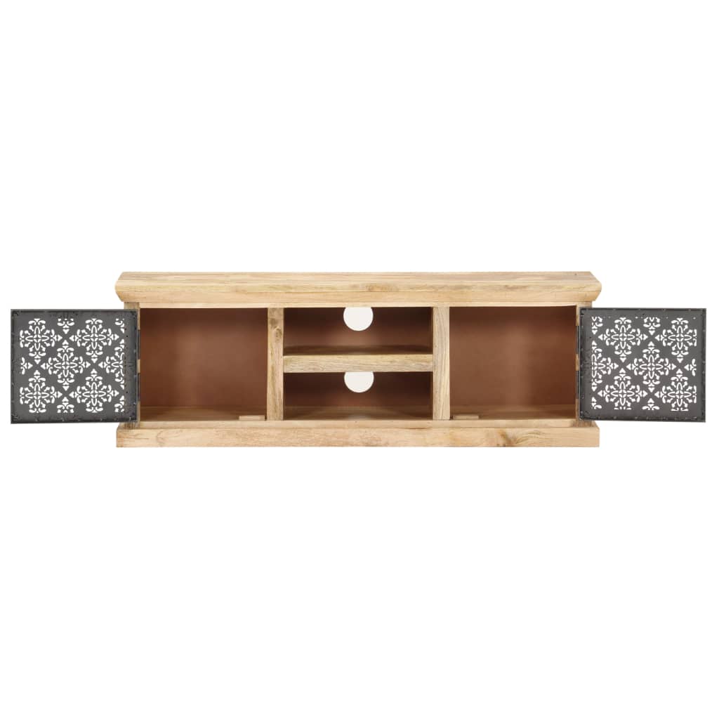 vidaXL TV Cabinet with Steel Doors 120x30x40cm Solid Mango Wood