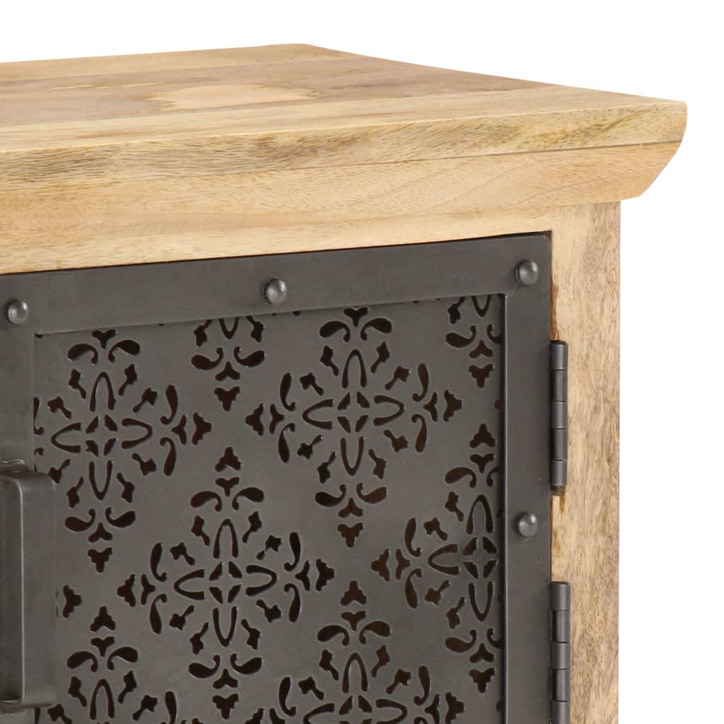 TV Cabinet with Steel Doors 120x30x40cm Solid Mango Wood