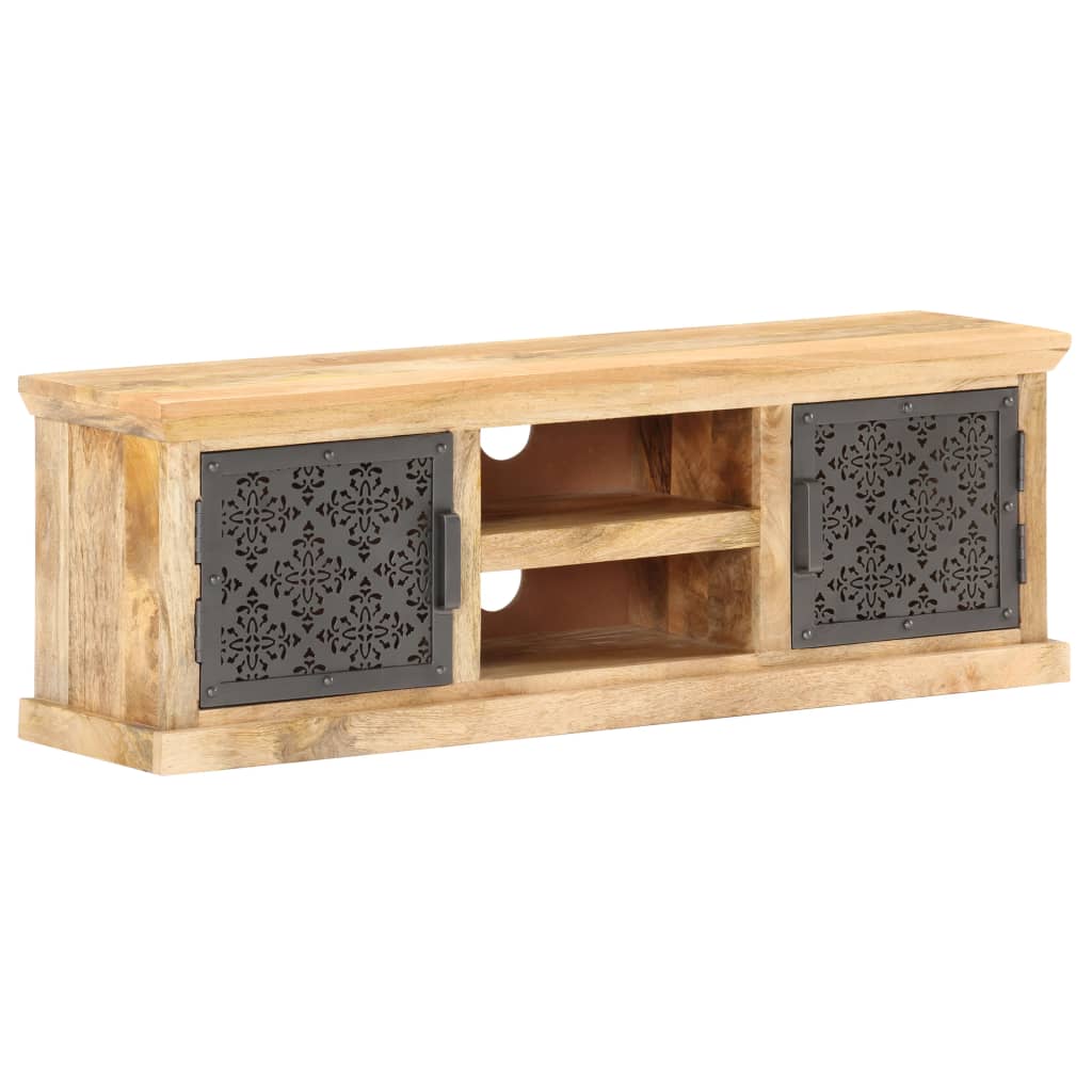 TV Cabinet with Steel Doors 120x30x40cm Solid Mango Wood