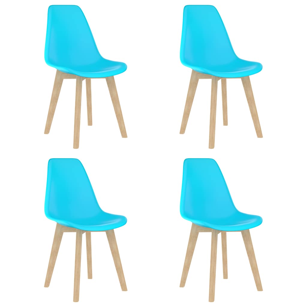 Dining Chairs 4 pcs Blue Plastic
