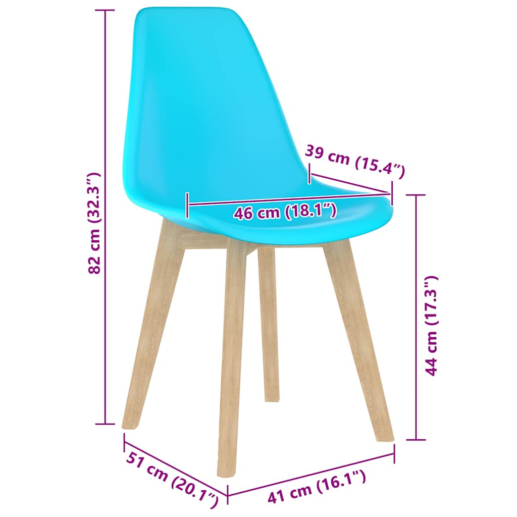 Dining Chairs 4 pcs Blue Plastic