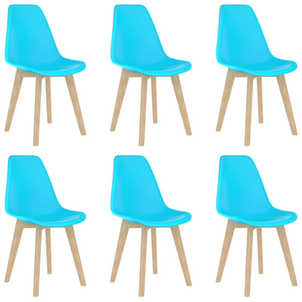 vidaXL Dining Chairs 6 pcs Blue Plastic