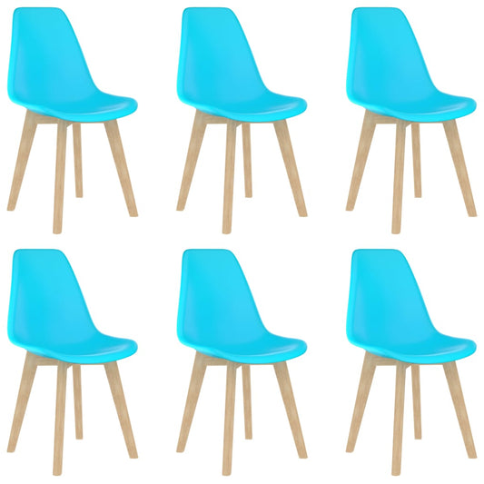 vidaXL Dining Chairs 6 pcs Blue Plastic