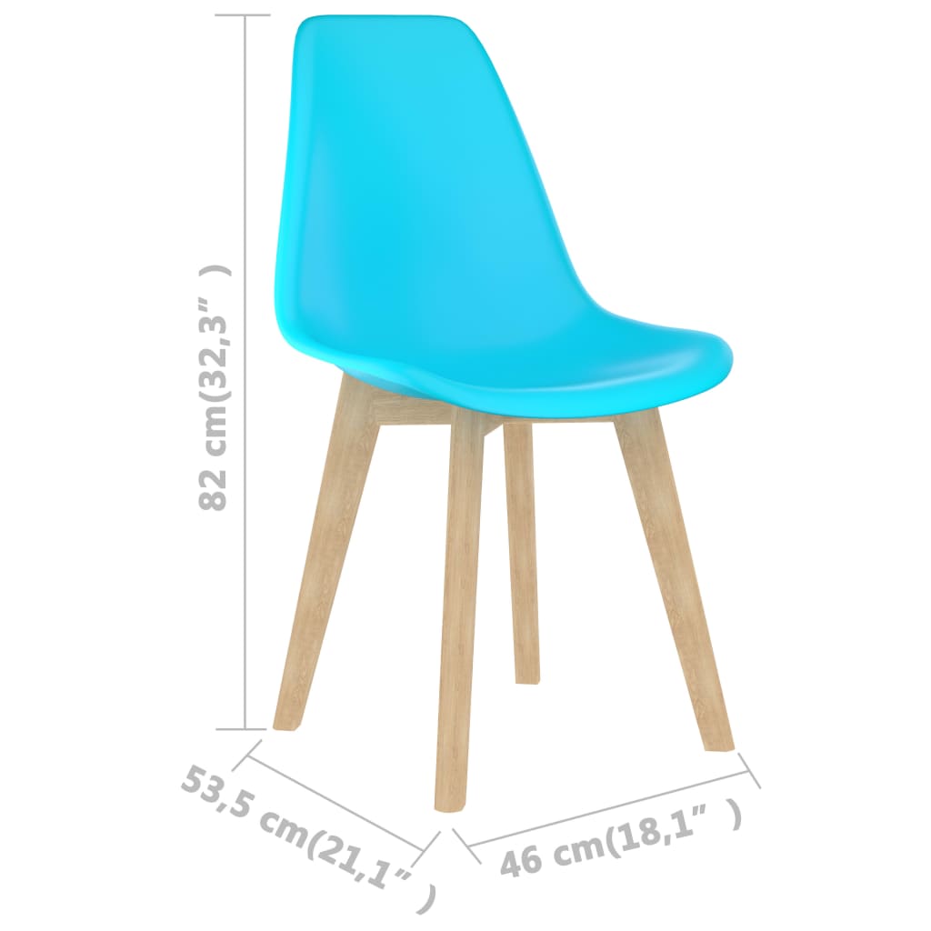 vidaXL Dining Chairs 6 pcs Blue Plastic