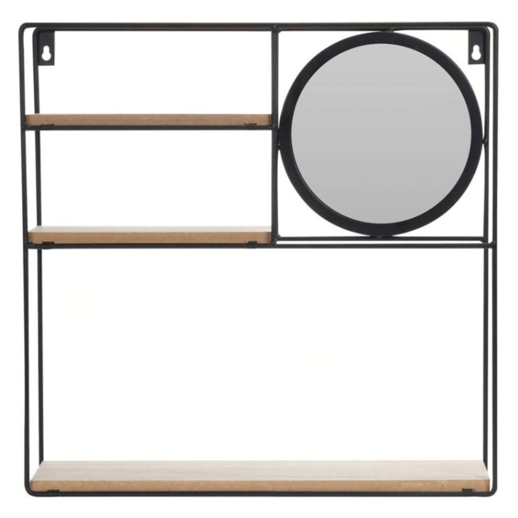 H&S Collection Wall Rack with Mirror 40x10x40 cm