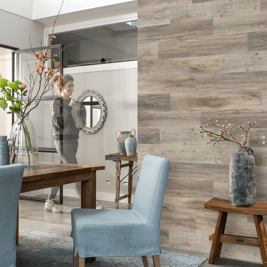 WallArt Wood Look Planks Barnwood Oak White Wash