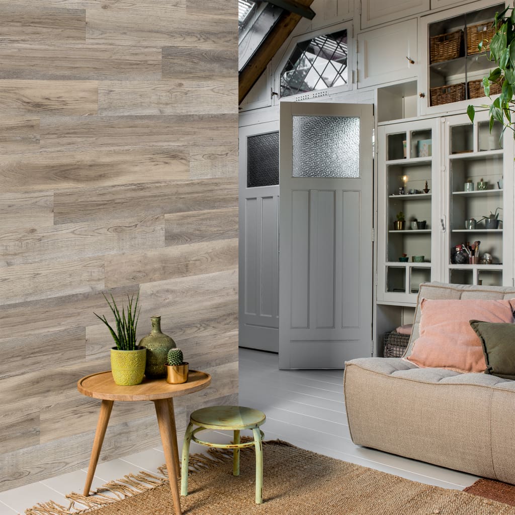 WallArt Wood Look Planks Barnwood Oak White Wash