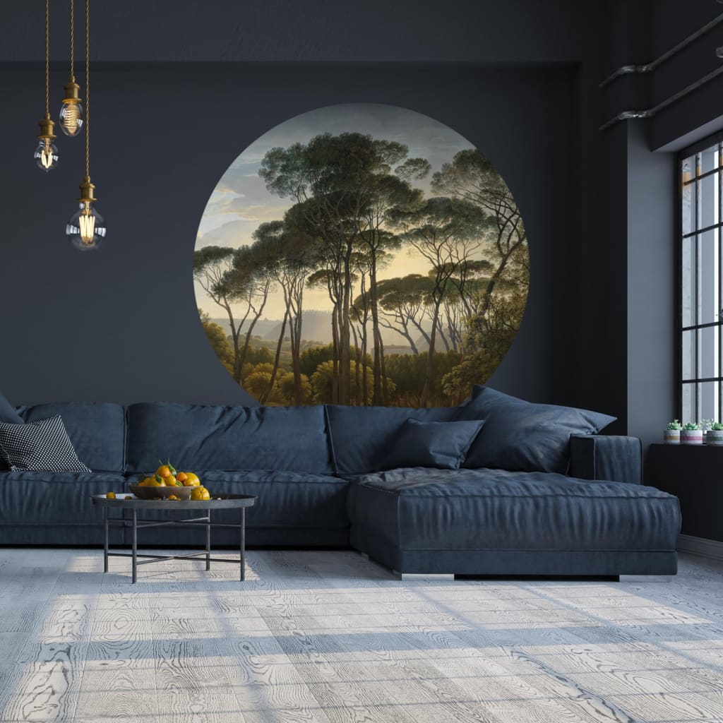 WallArt Wallpaper Circle Umbrella Pines in Italy 142.5 cm