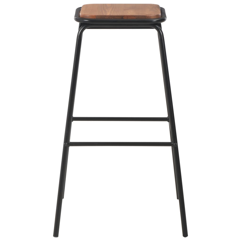 vidaXL Bar Stools 6 pcs Black Solid Pinewood and Steel