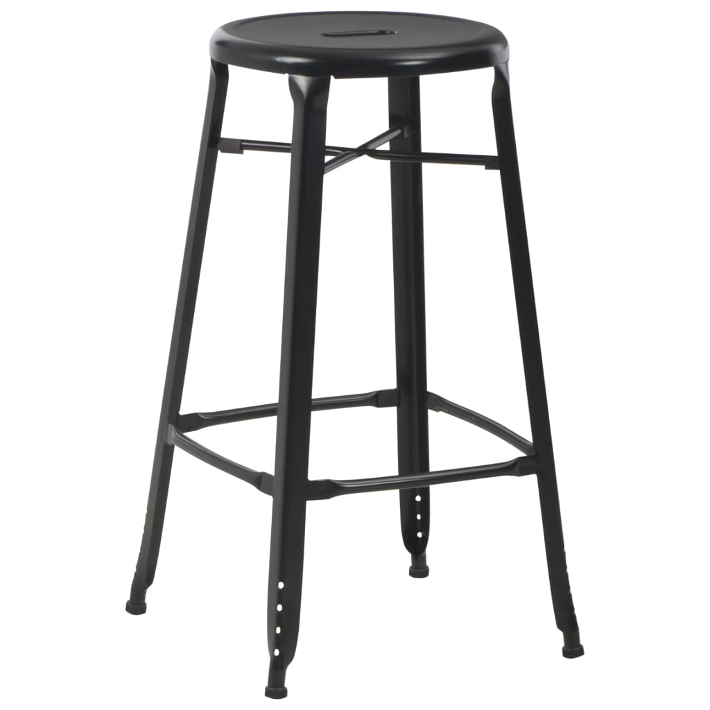 vidaXL Bar Stools 6 pcs Black Steel