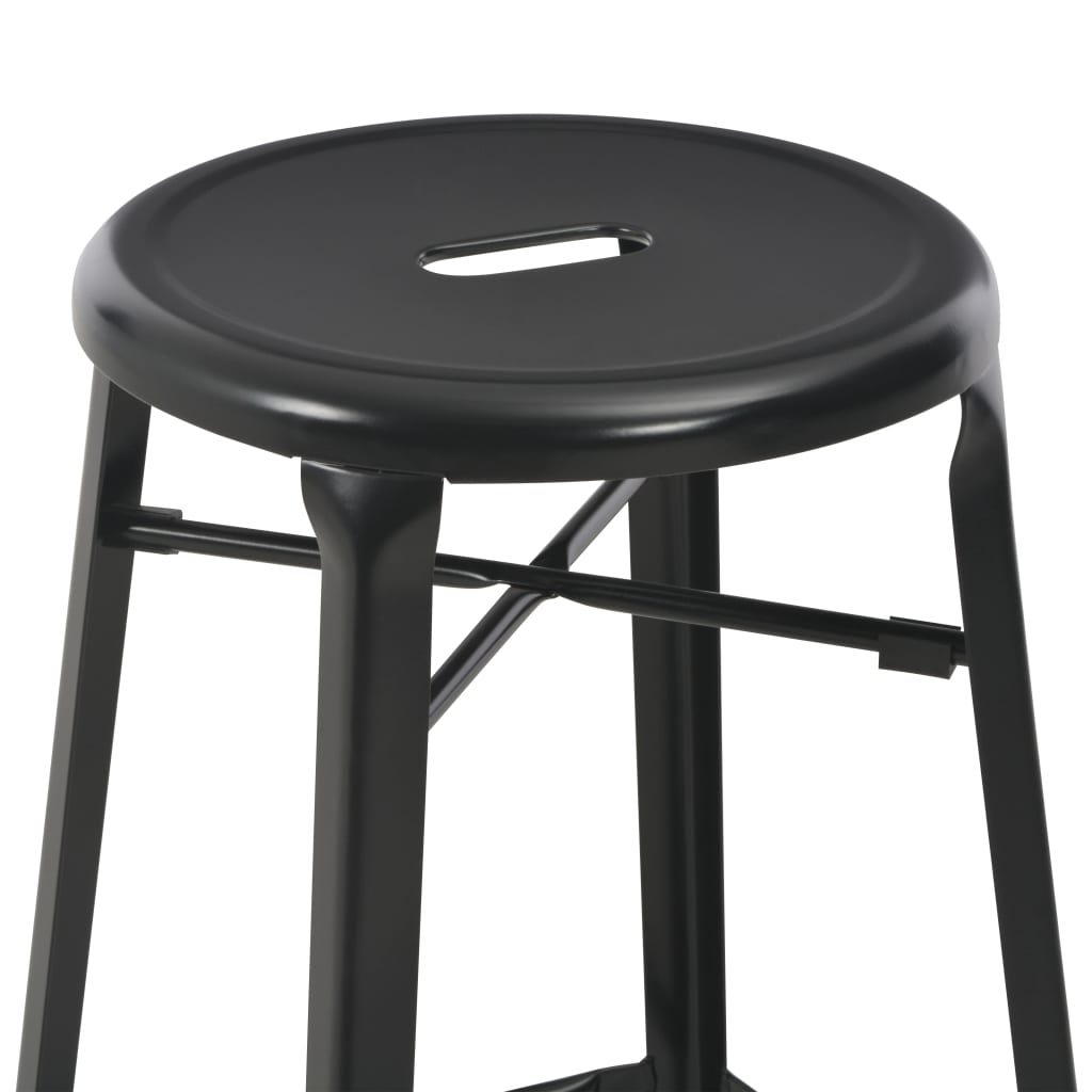 vidaXL Bar Stools 6 pcs Black Steel