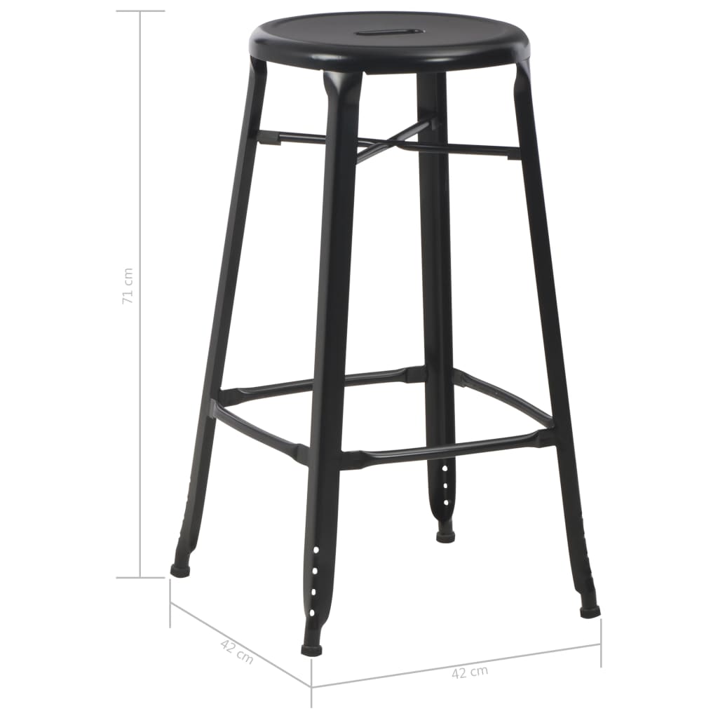 vidaXL Bar Stools 6 pcs Black Steel