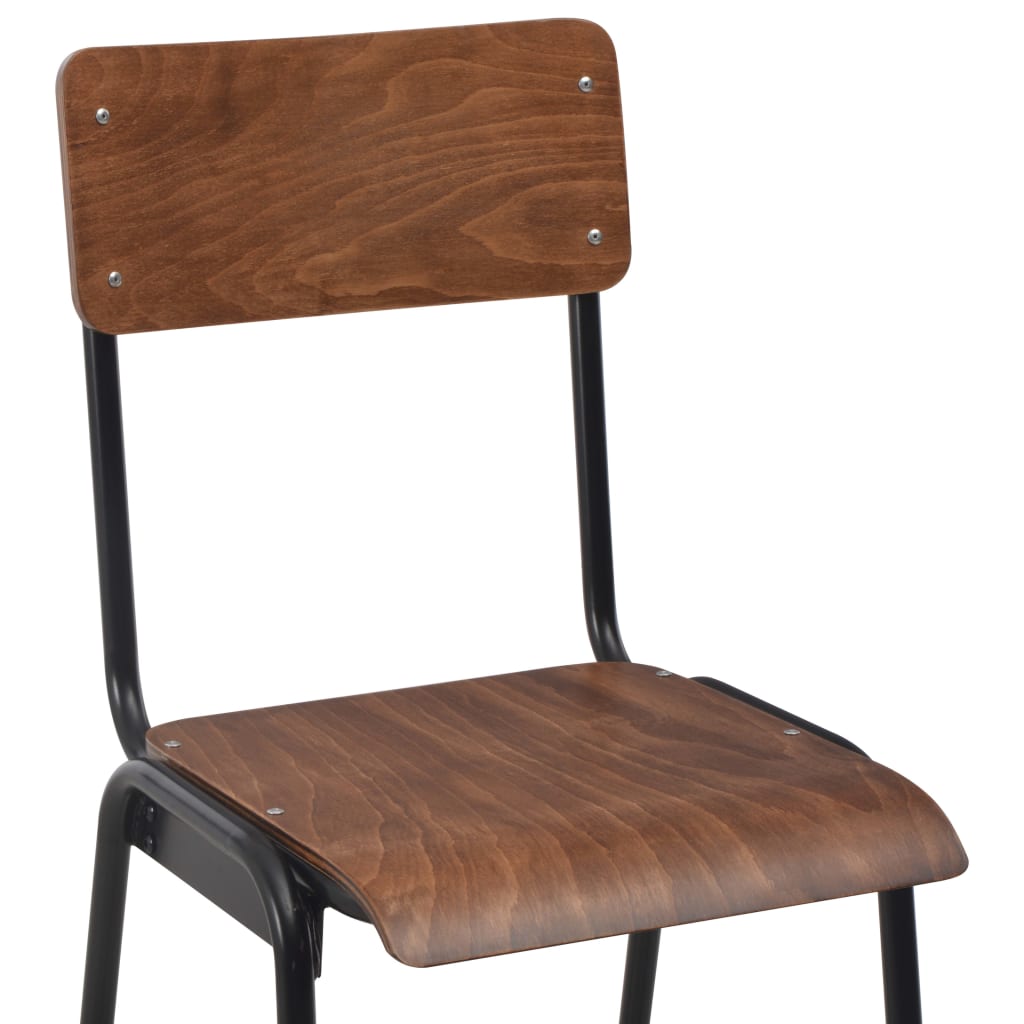 Bar Chairs 4 pcs Solid Plywood Steel