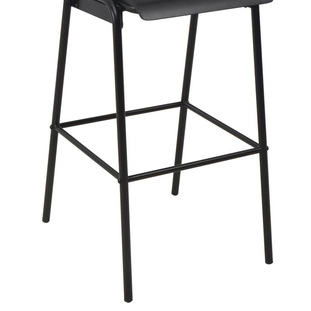 vidaXL Bar Chairs 6 pcs Black Solid Plywood Steel