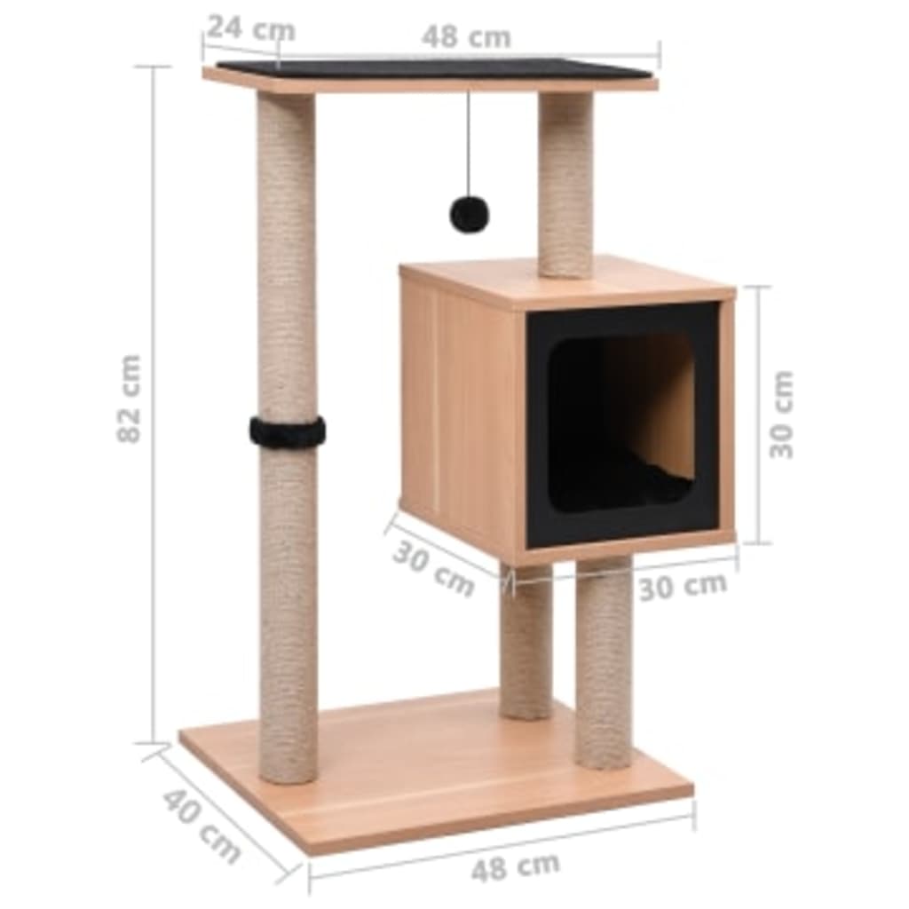 vidaXL Cat Tree with Sisal Scratching Mat 82 cm