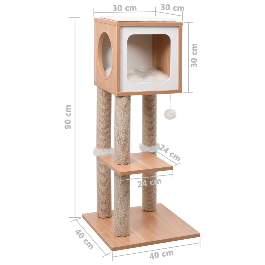 vidaXL Cat Tree with Sisal Scratching Mat 90 cm