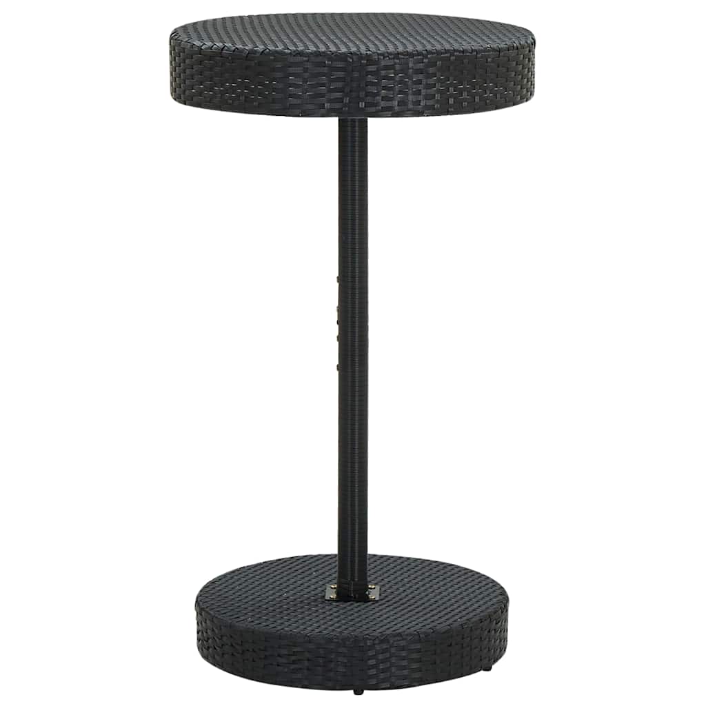 45856 vidaXL Garden Table Black 60,5x106 cm Poly Rattan
