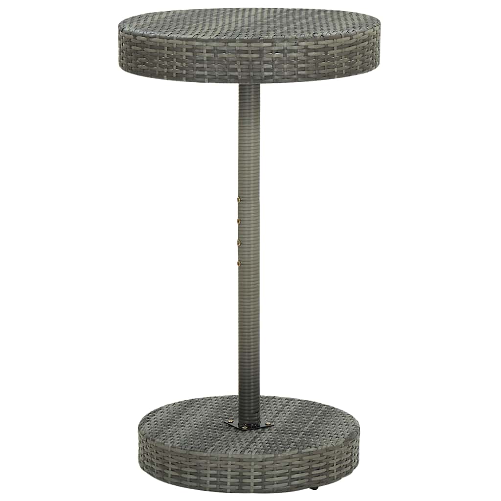 45857 vidaXL Garden Table Grey 60,5x106 cm Poly Rattan