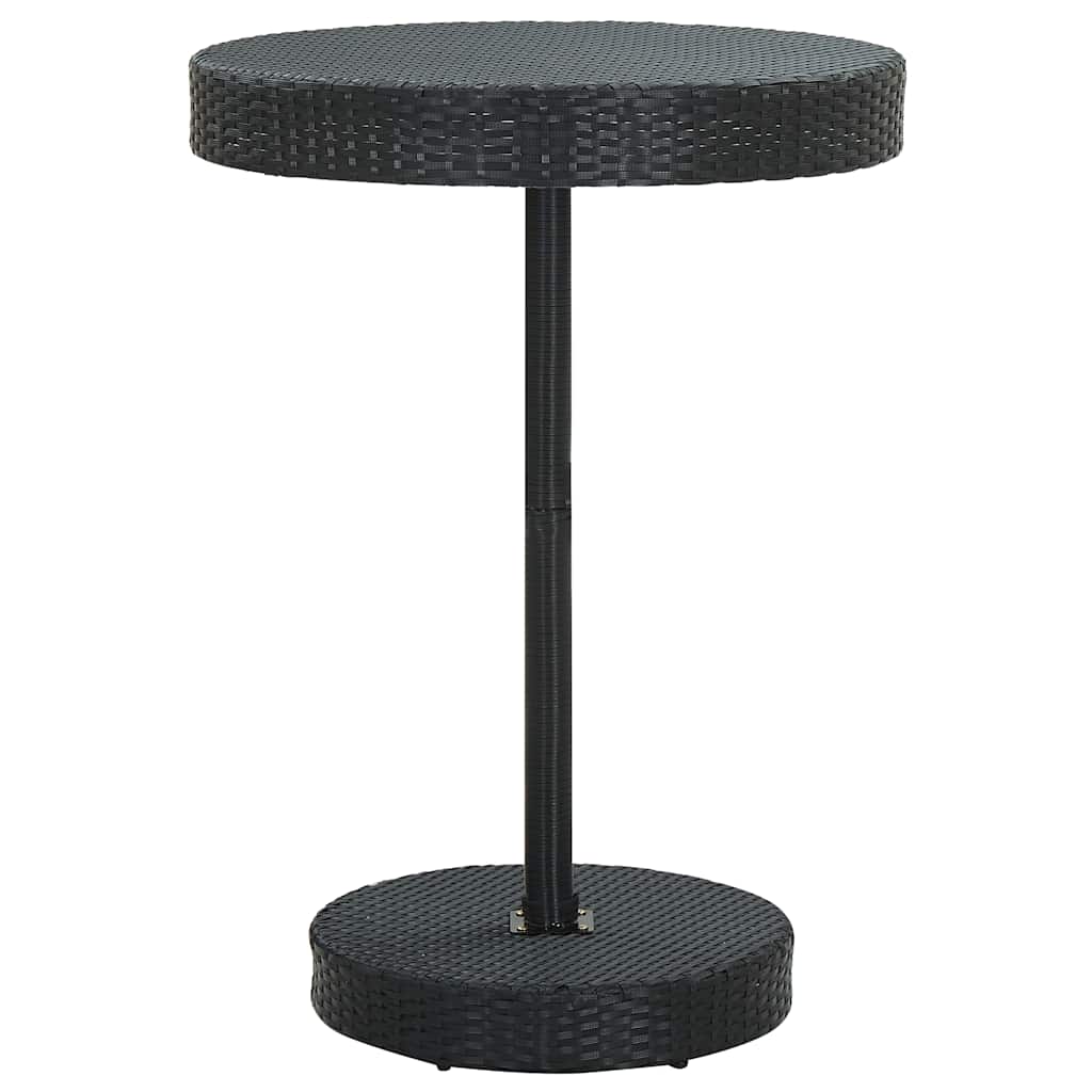 45859 vidaXL Garden Table Black 75,5x106 cm Poly Rattan