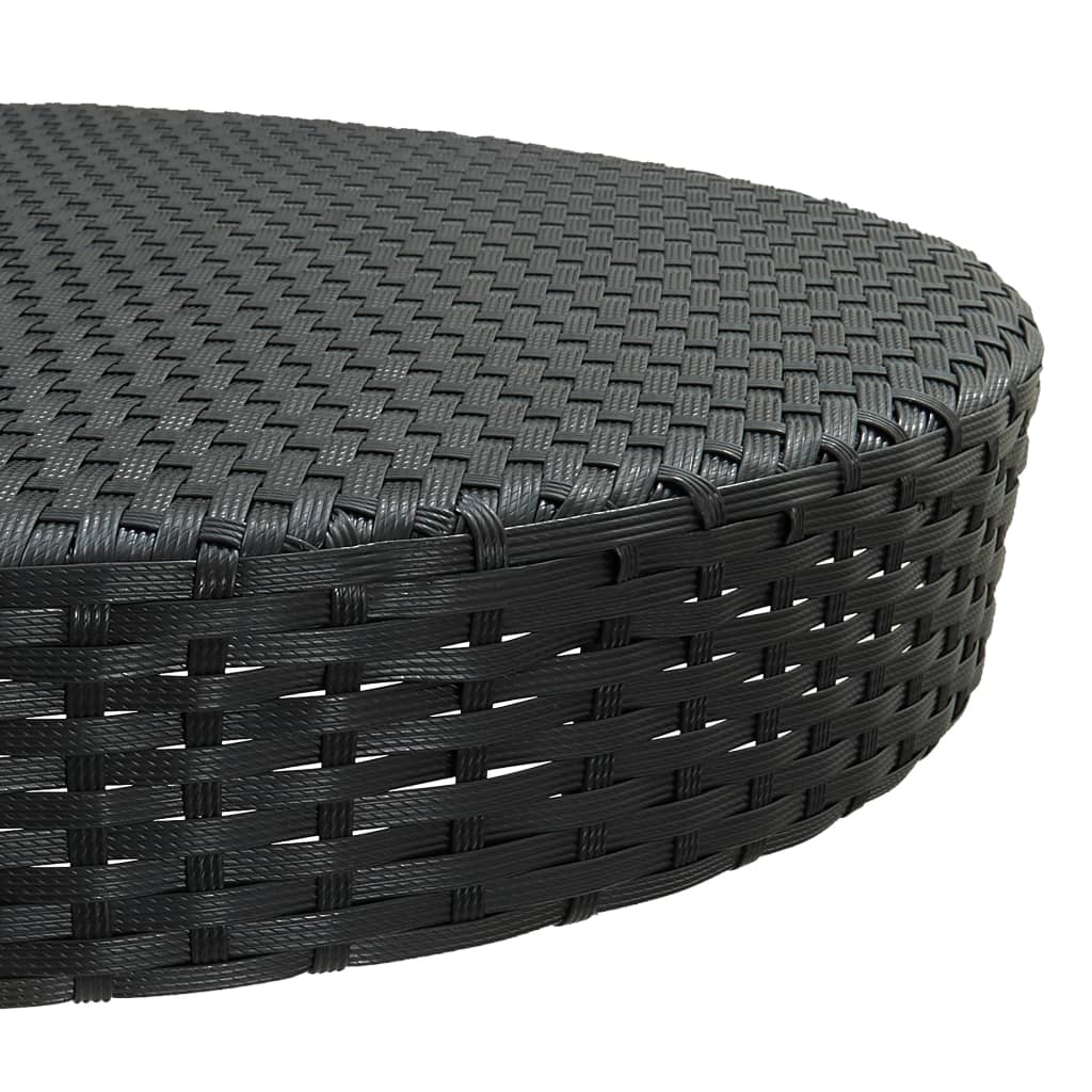 Garden Table | Black | PE Rattan | Lightweight | Garden Table | Round