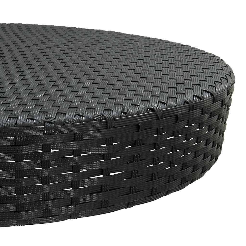 45859 vidaXL Garden Table Black 75,5x106 cm Poly Rattan